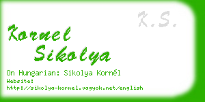 kornel sikolya business card