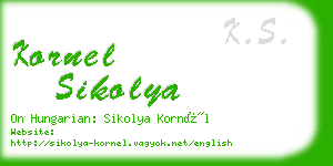 kornel sikolya business card